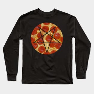 pepperoni pizza pentagram Long Sleeve T-Shirt